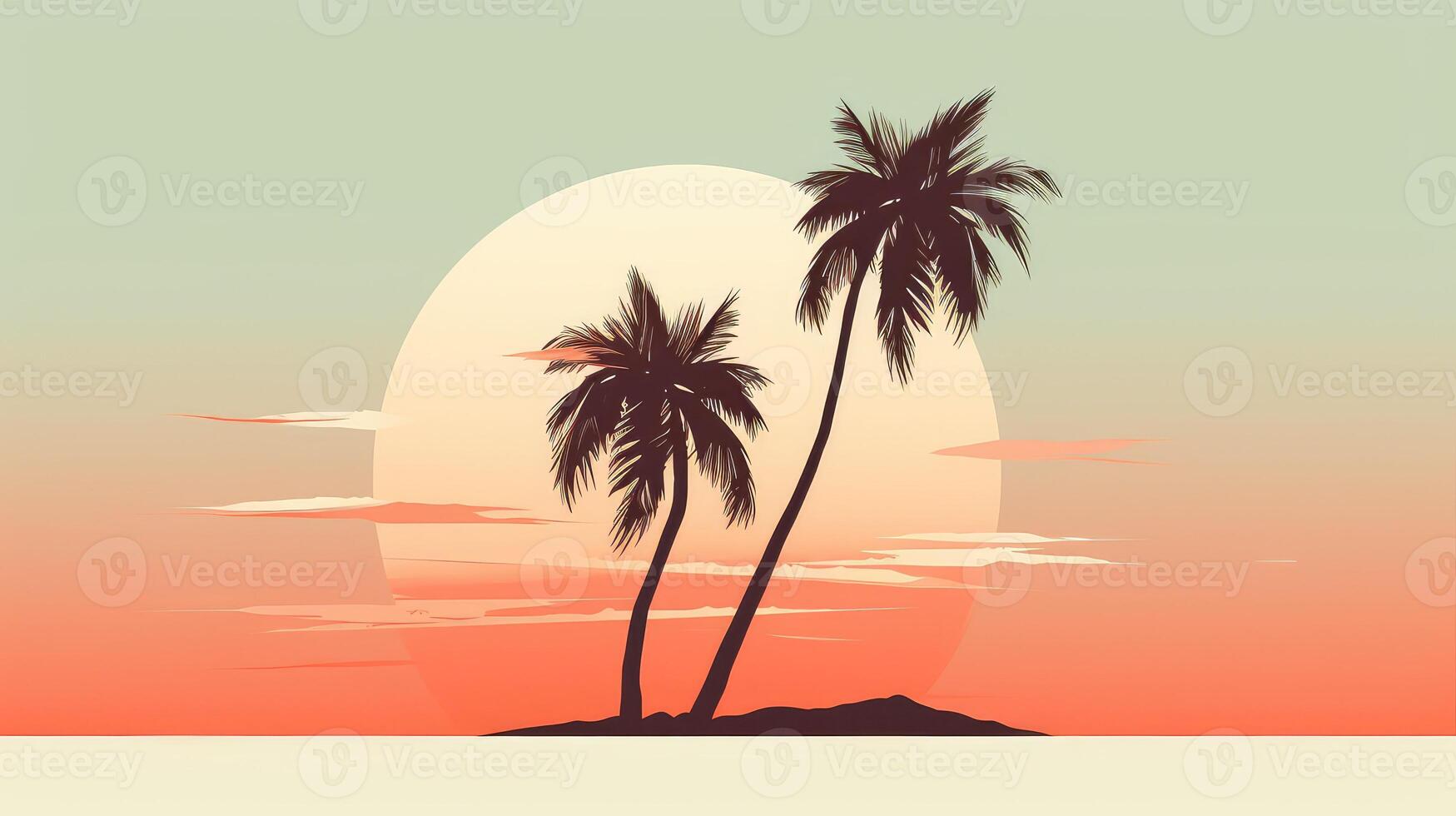 minimalist palm tree illustrations photo