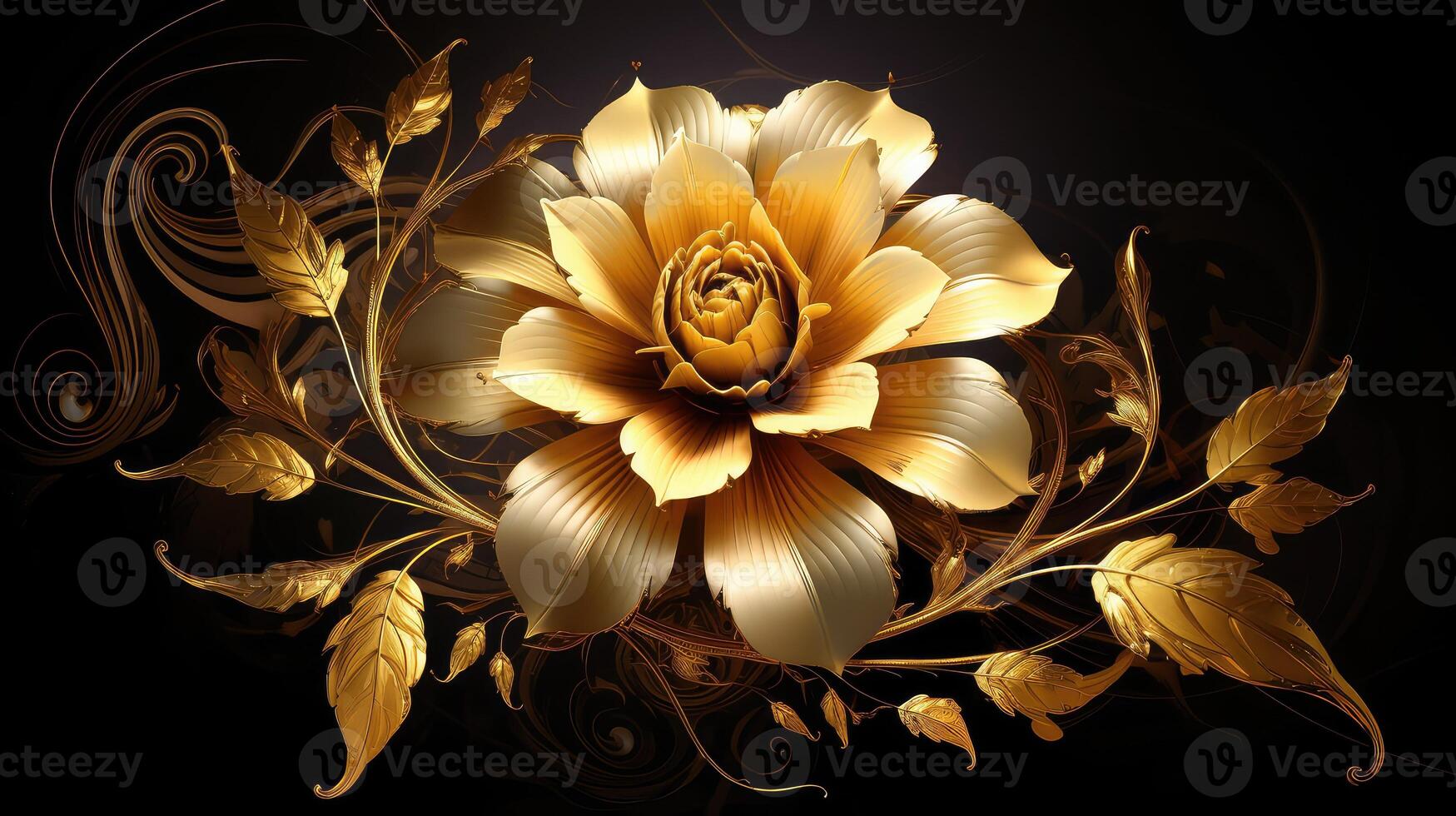 intricate gold illustration photo