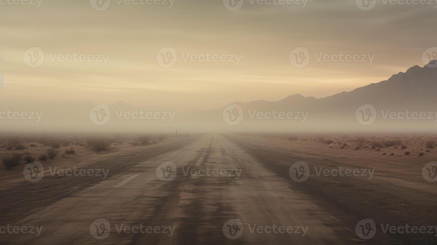 fog desert roads photo
