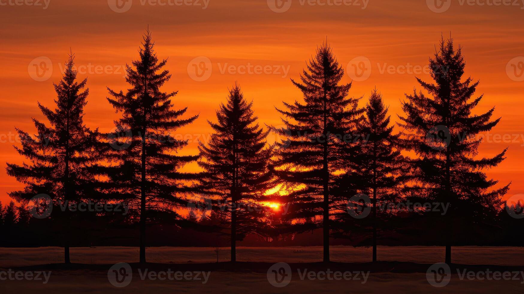sun fir tree silhouette photo