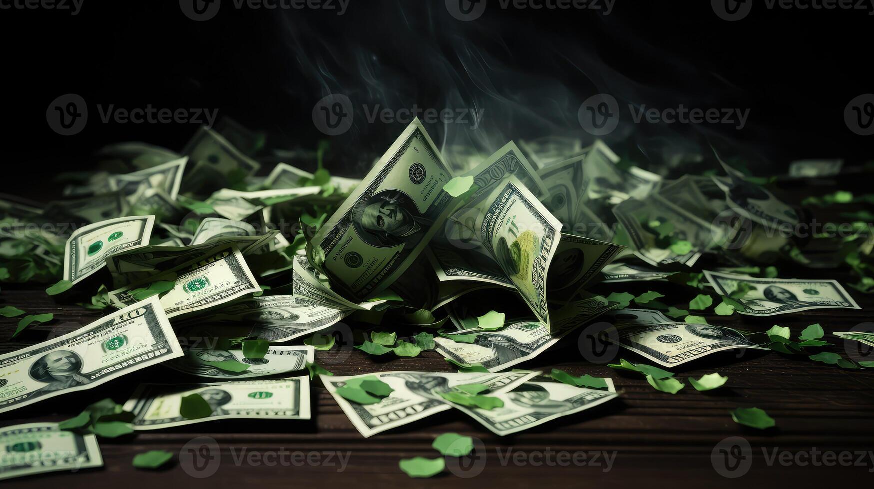 prosperity green dollar signs photo