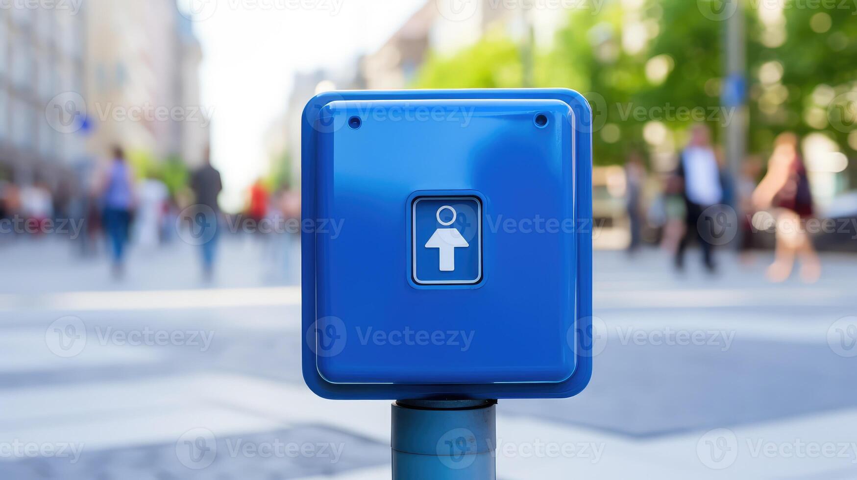 street blue square button photo