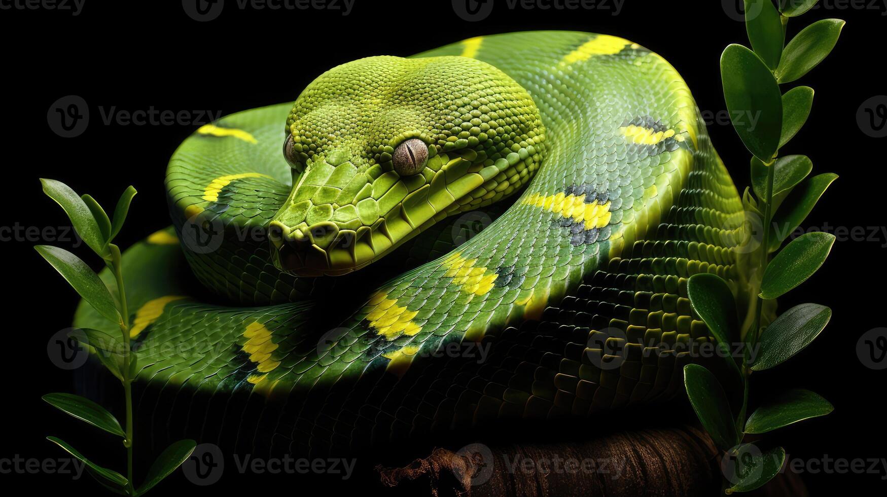 arboreal green tree python photo