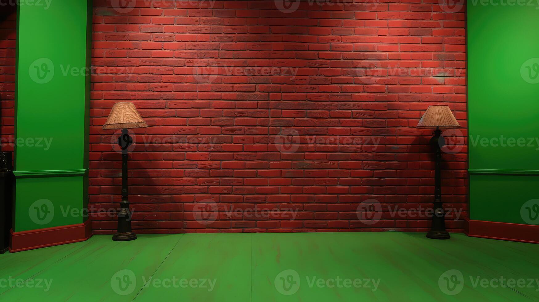 photo brick wall green screen