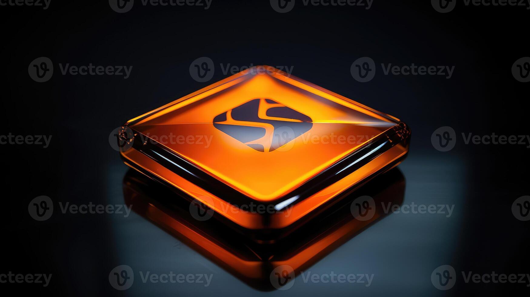 up orange play button photo