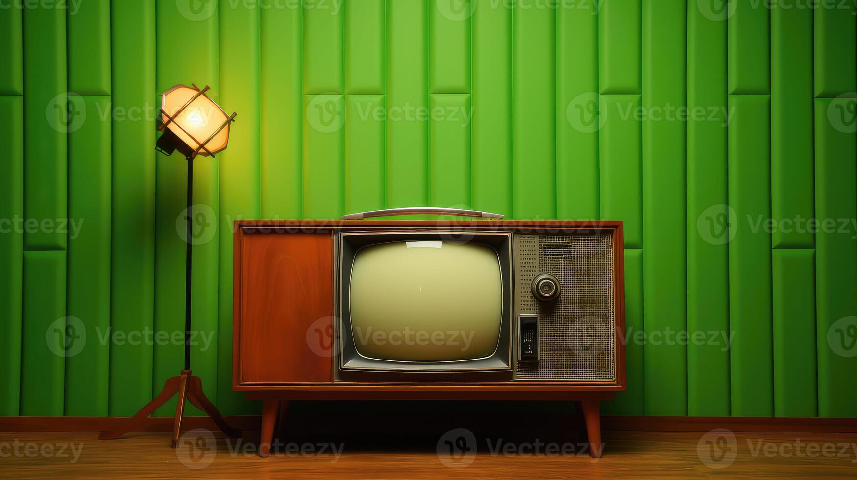 retro vintage tv green screen photo