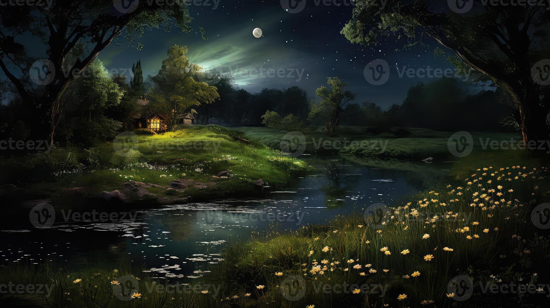 peaceful spring night photo