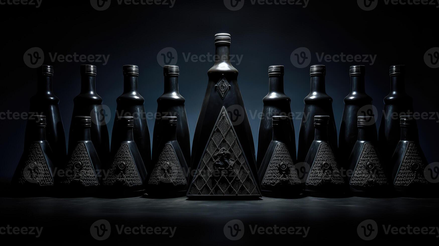 arrangement black bottles photo