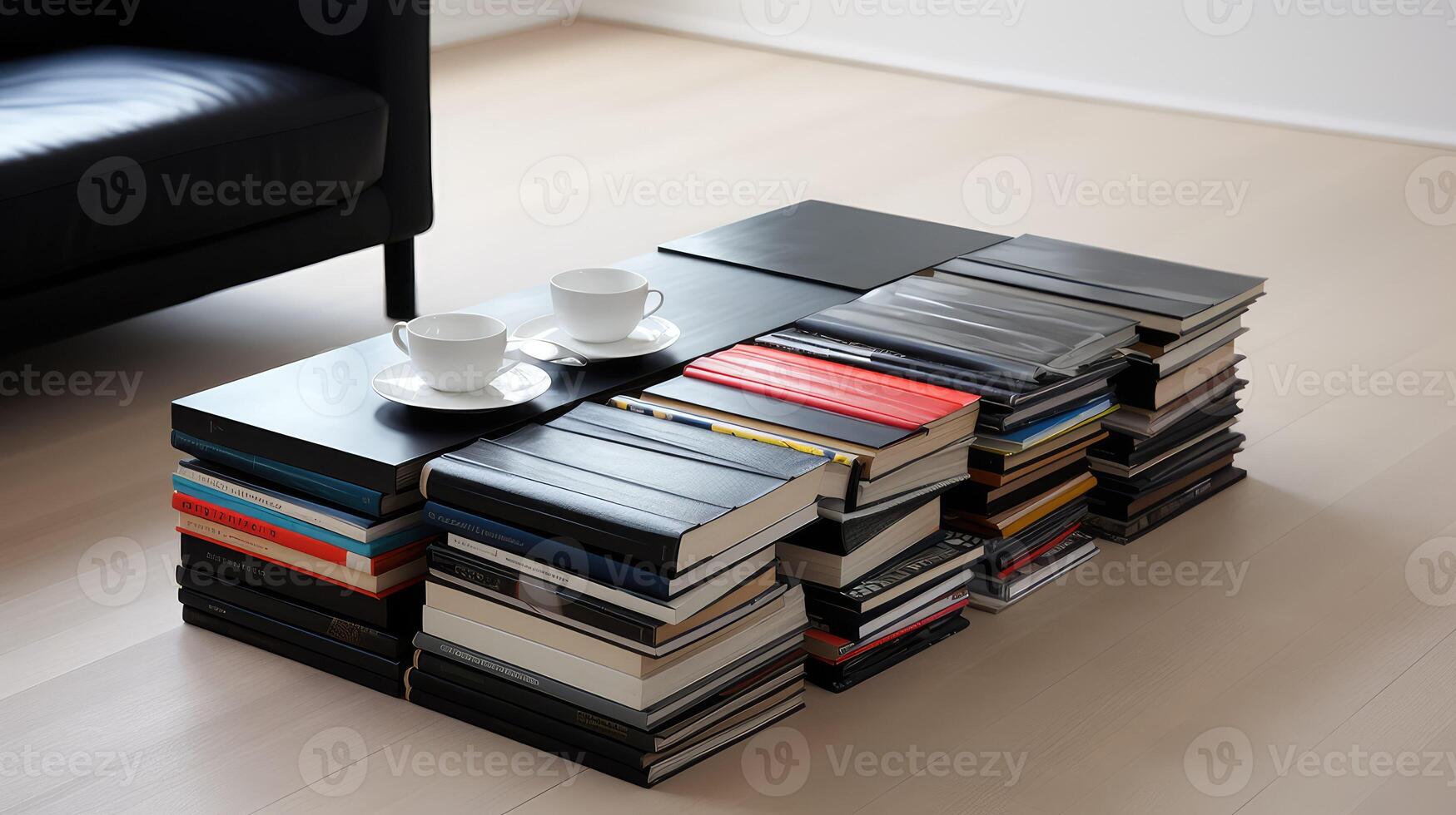 minimalist books coffee table photo