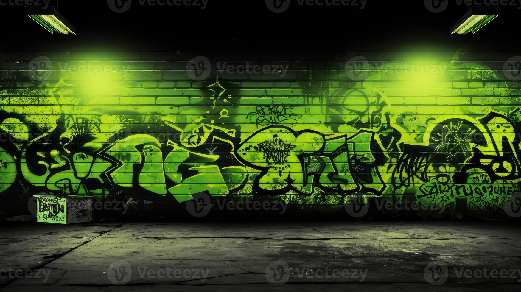 graffiti neon green and black background photo