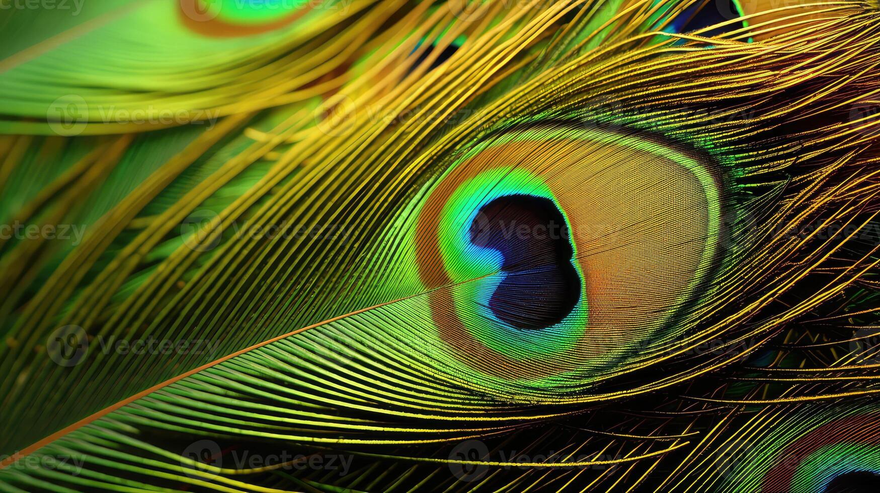 feather green and gold background photo