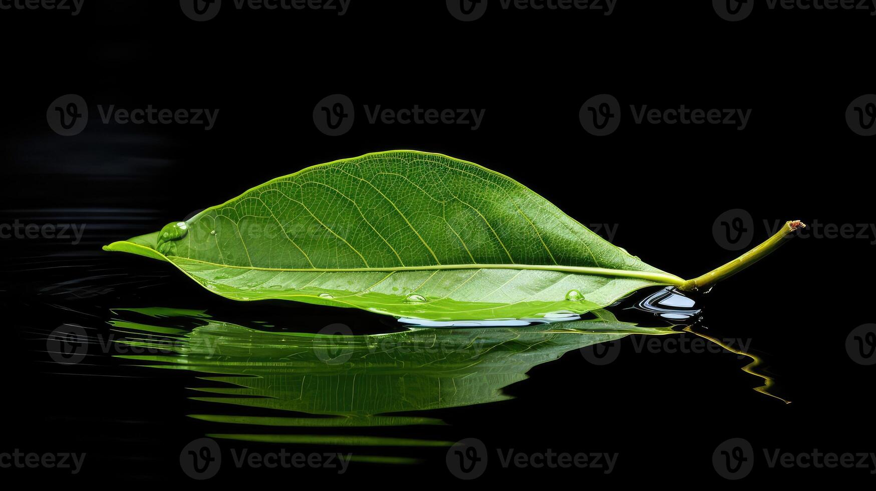 water wet green leaf photo
