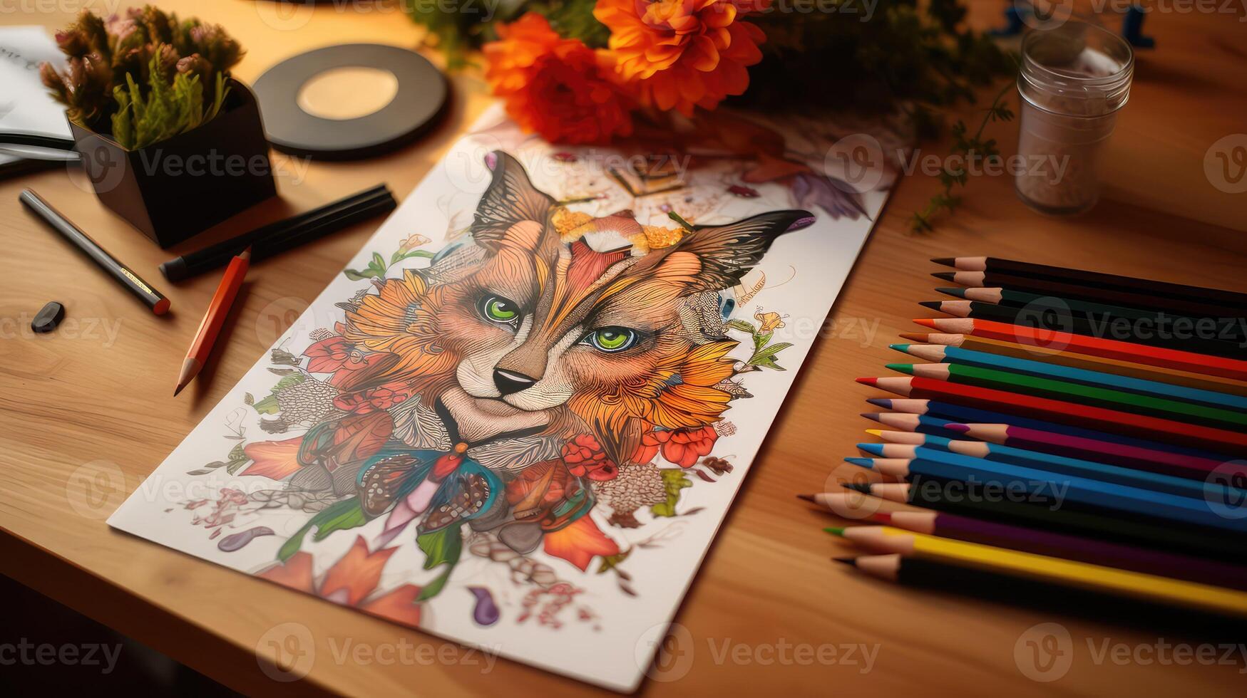 nature coloring book mockup photo