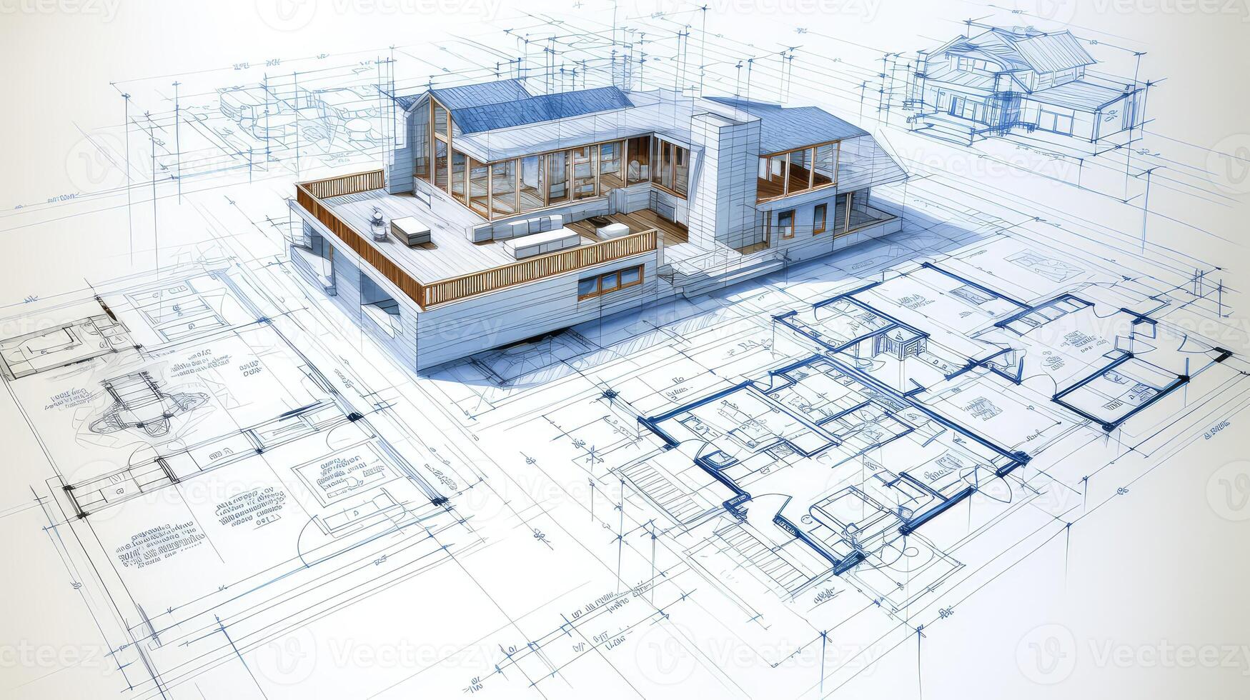 design blue prints house photo