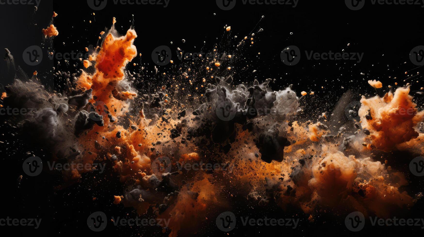 dramatic explosion black background photo