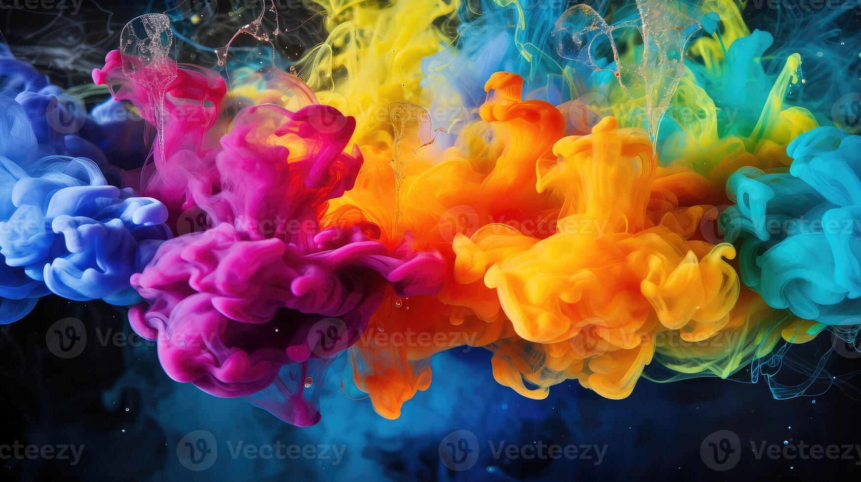 rabow colorful ink in water photo