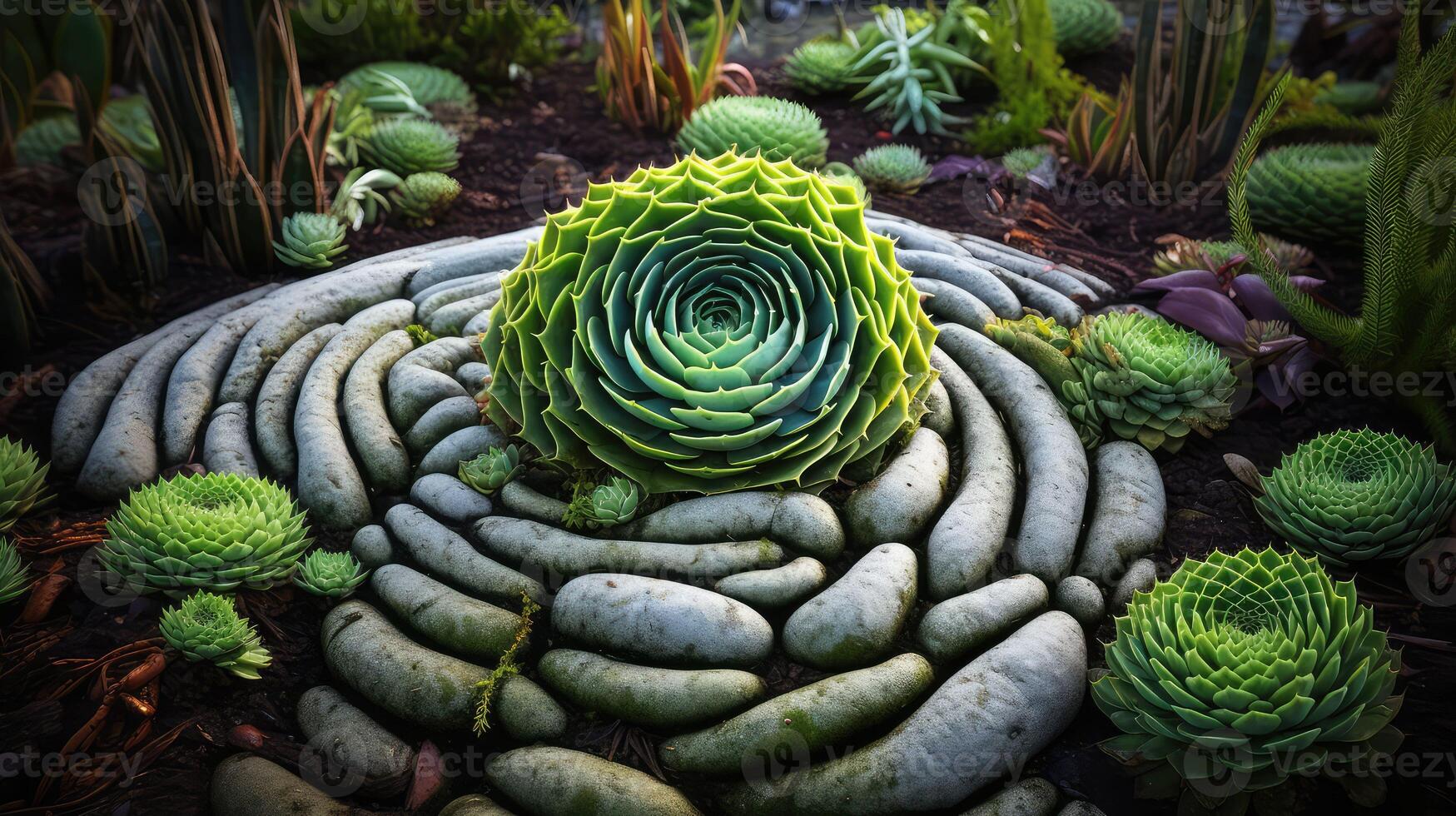 leaves green swirl border photo