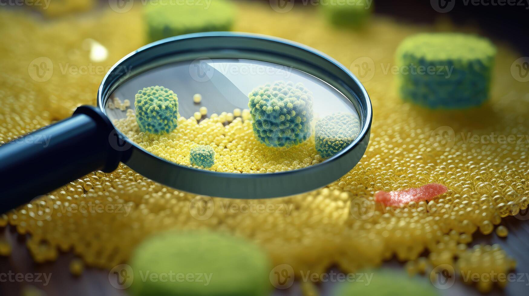 bacteria magnifying glass germs photo
