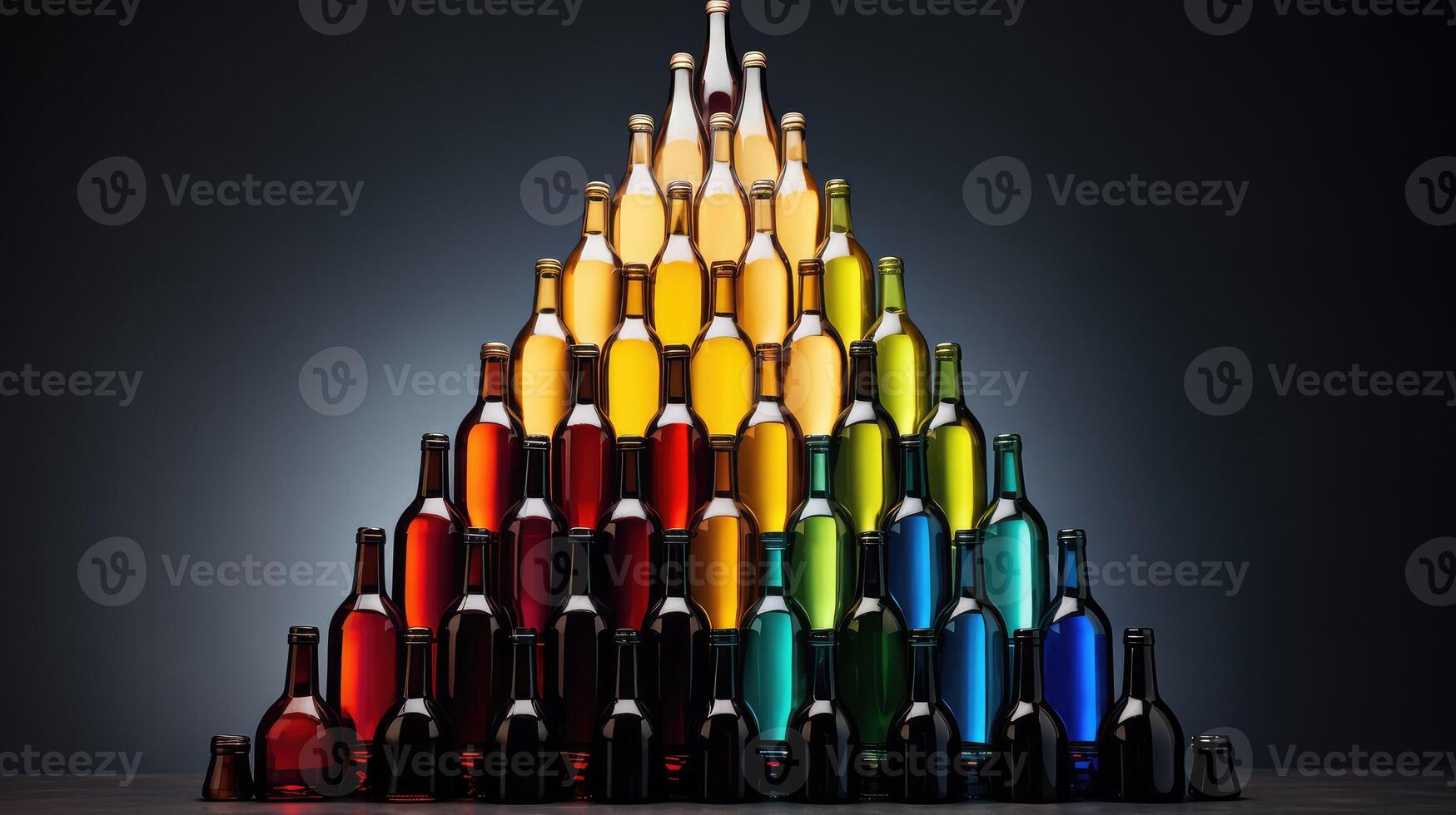 wine pile of bottles photo