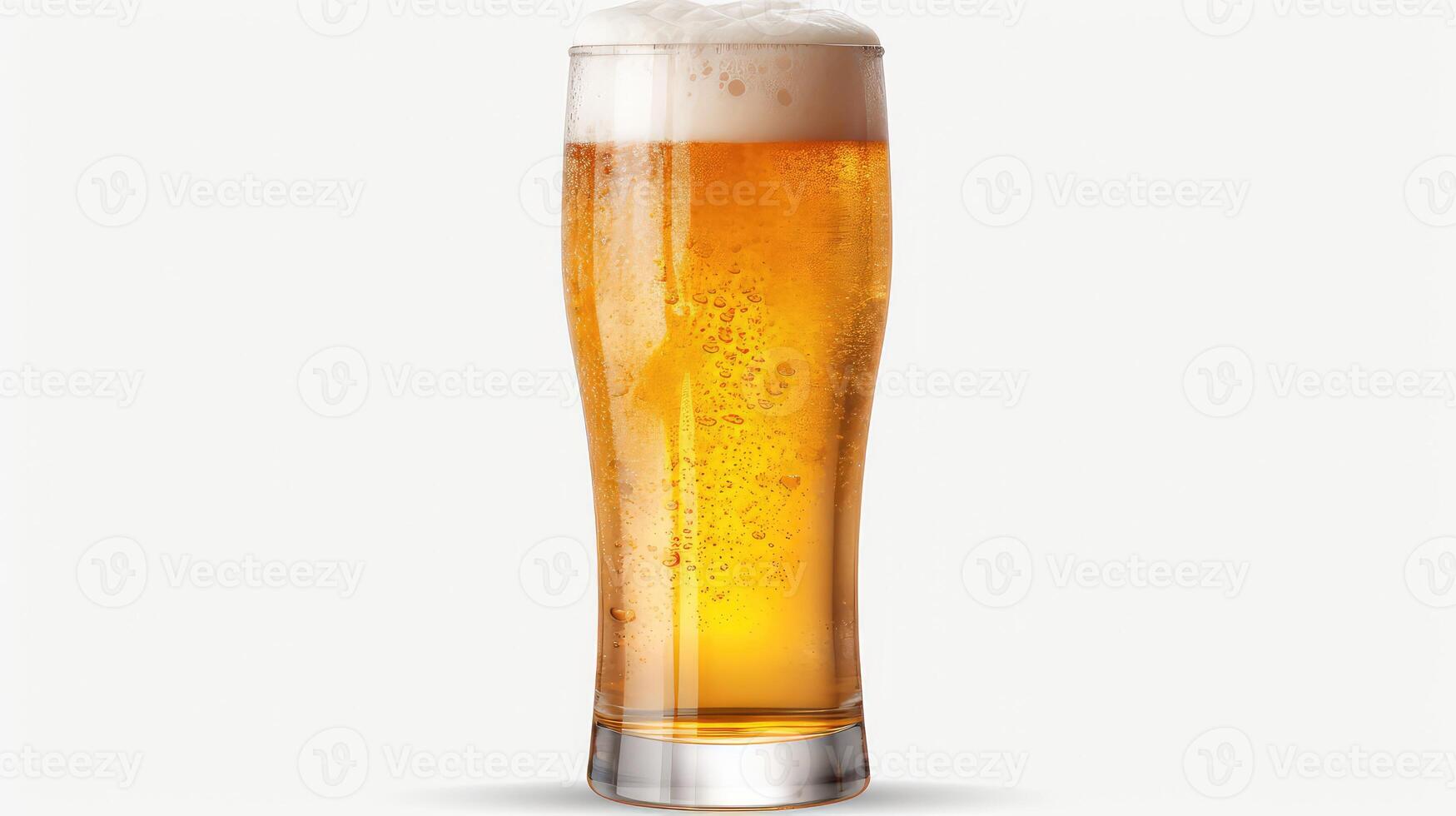 slender beer glass transparent background photo
