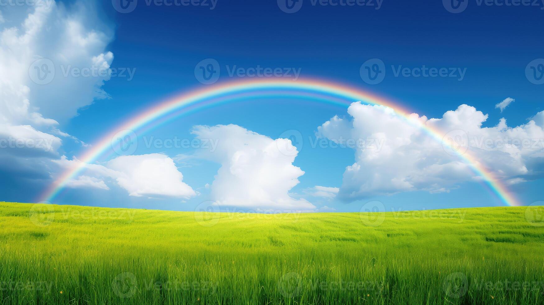 double blue sky rainbow photo