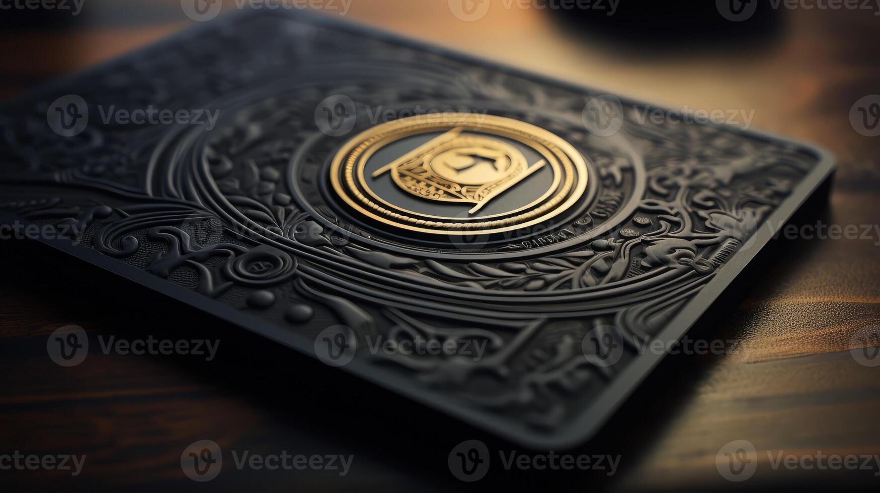 embossed gold and black business card photo
