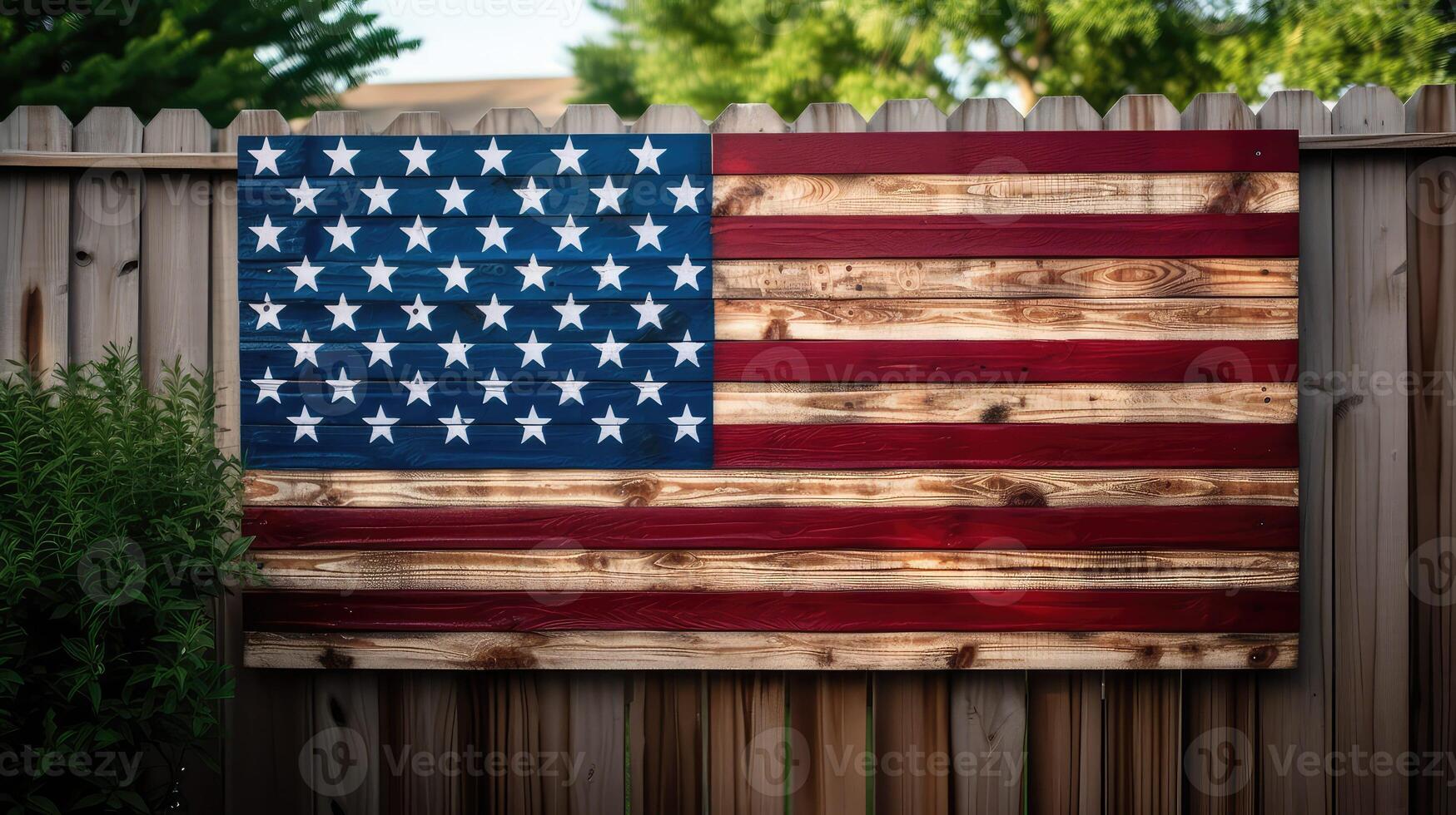 distressed american flag wooden photo