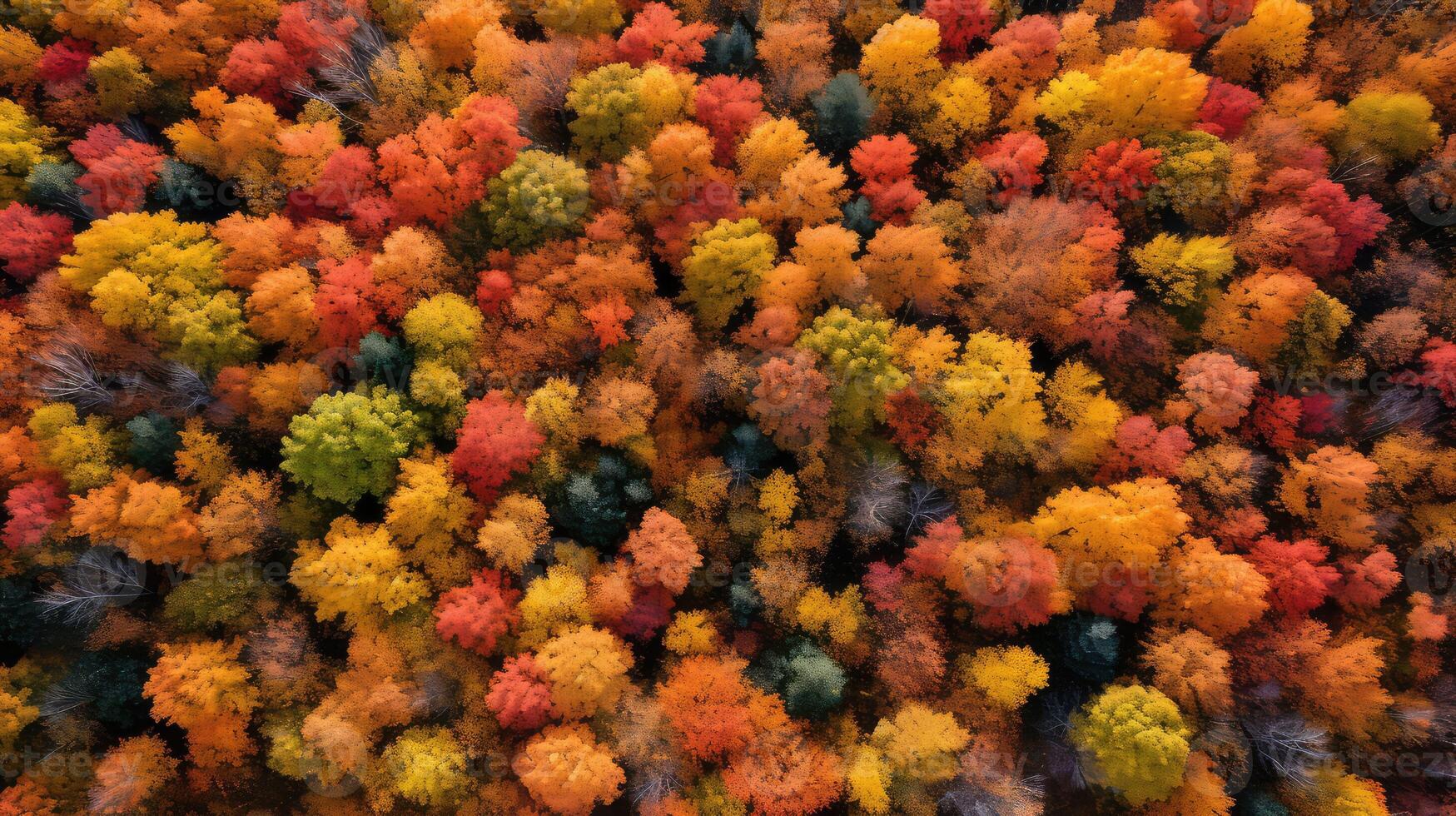 canopy fall leaves forest photo