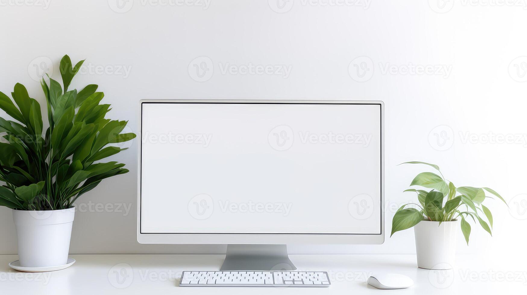 modern computer with white screen photo