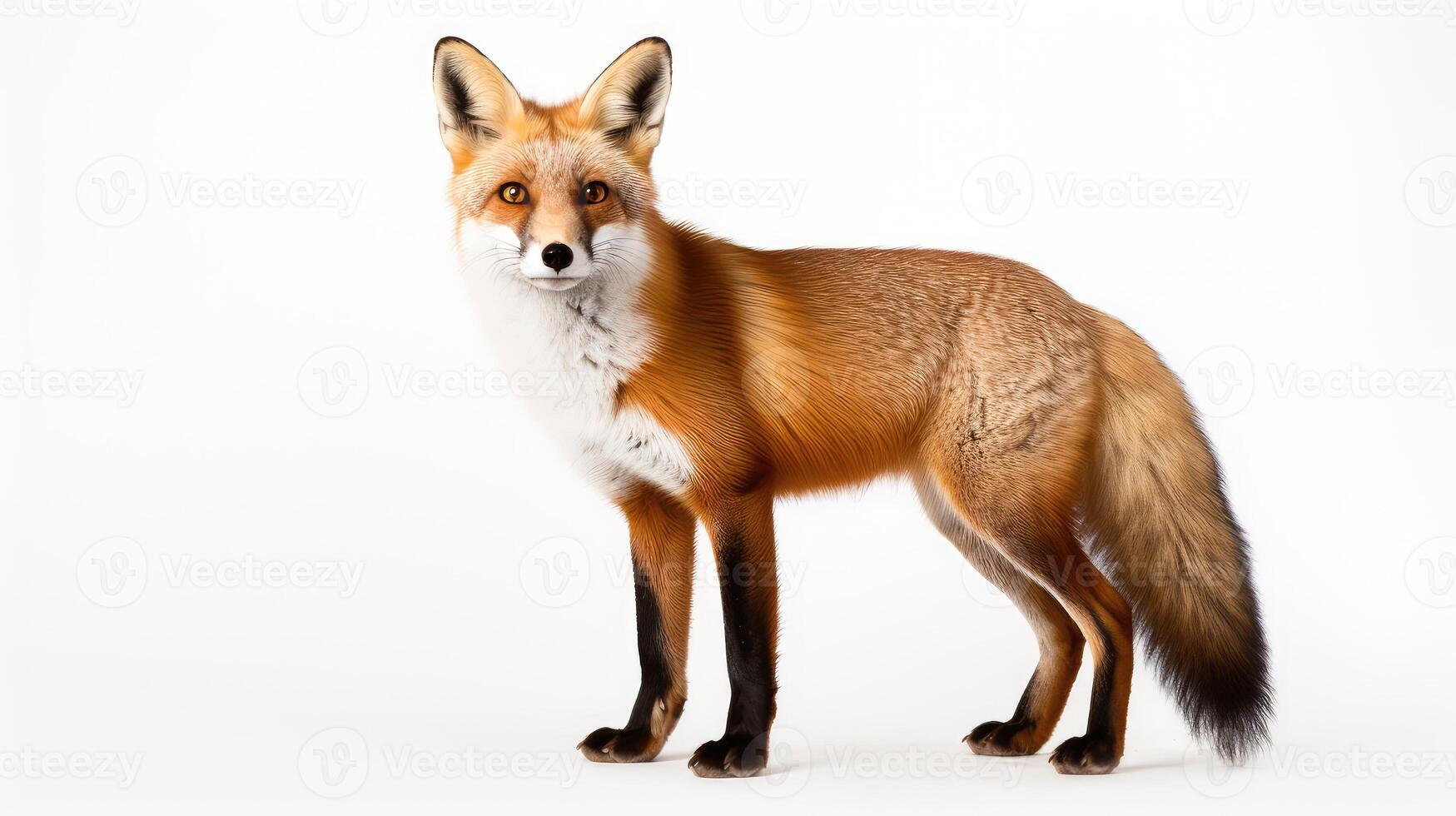 fur fox white background photo