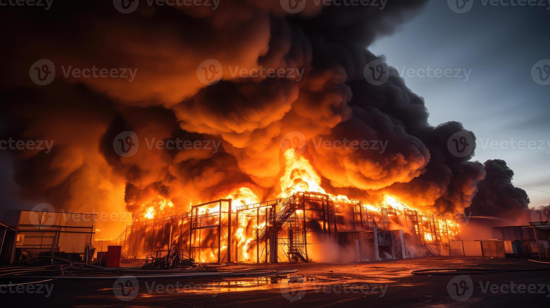 flames fire damage industrial photo