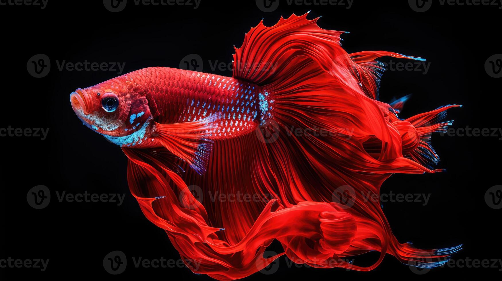 vibrant red beta fish photo