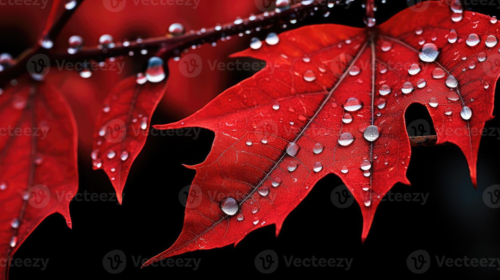 spiderweb red leaf photo