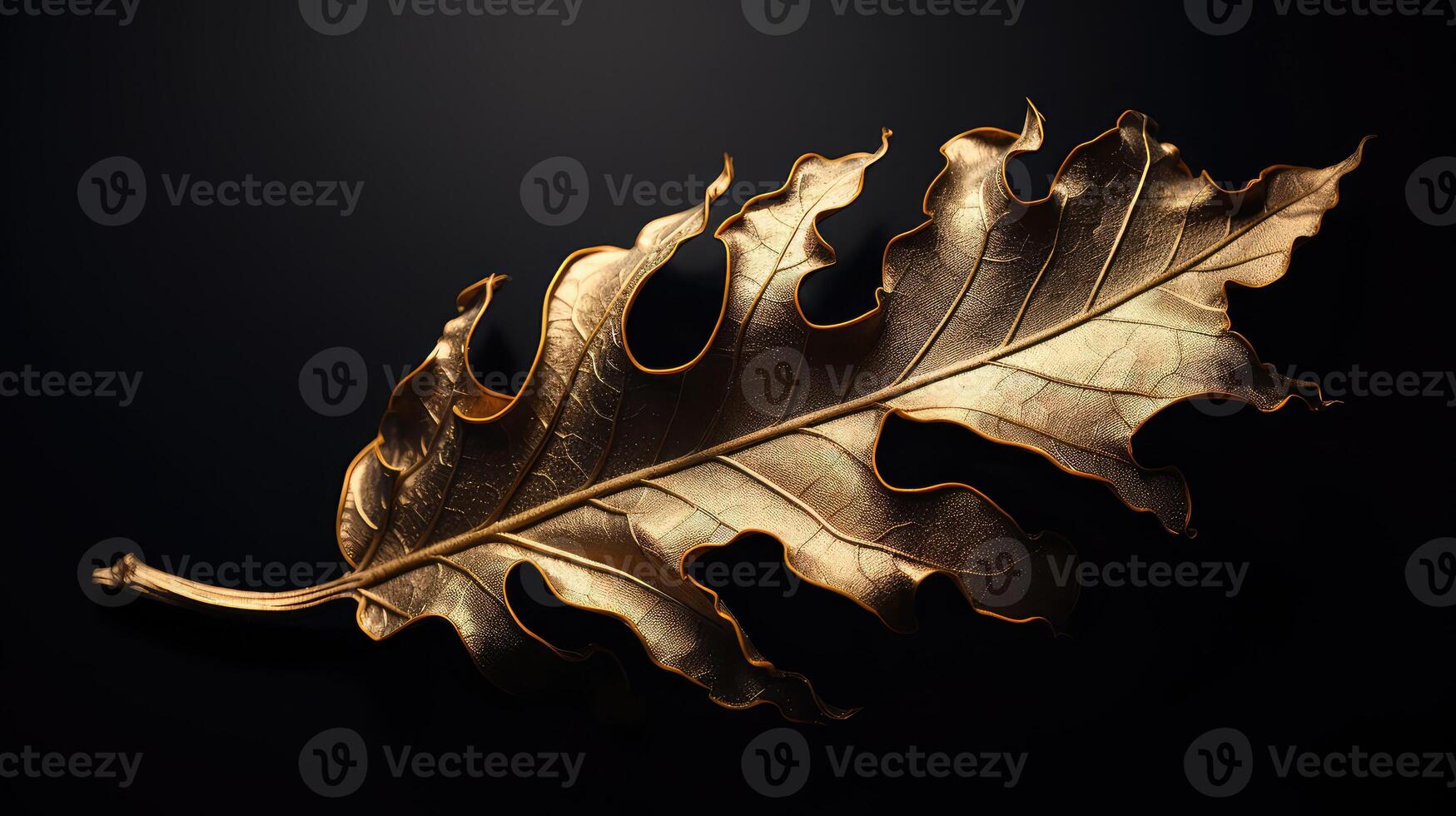 metallic black and gold leaves photo