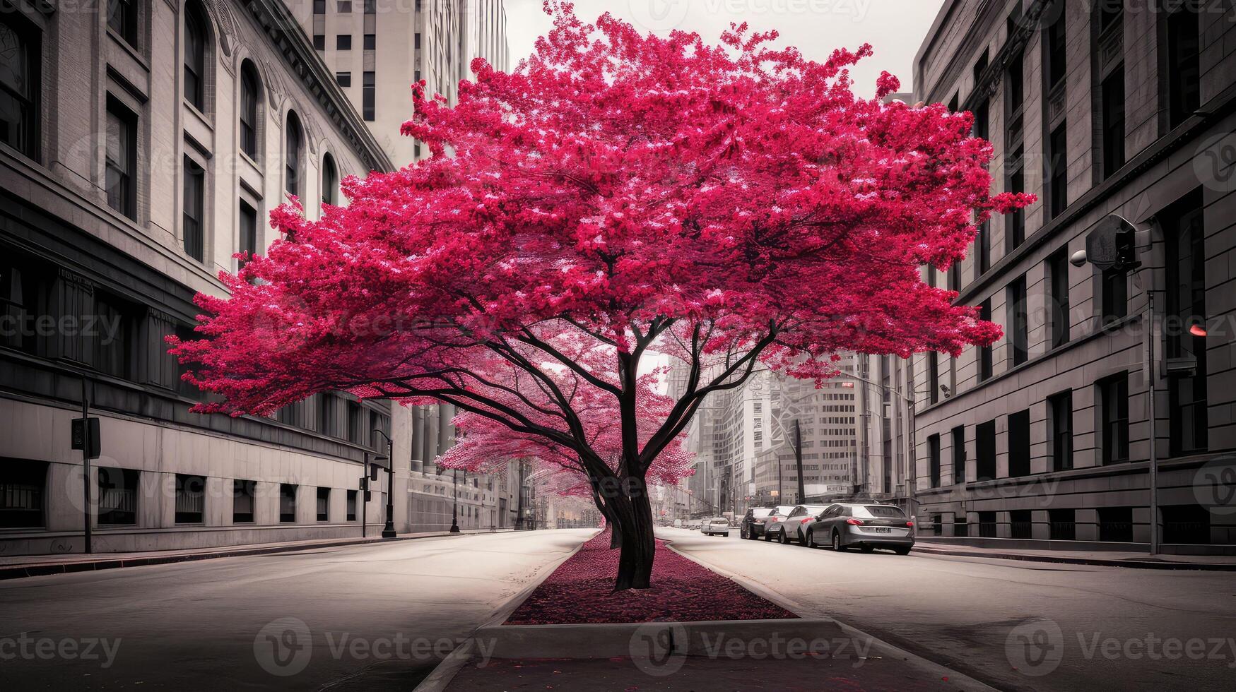 vibrant red bud tree photo