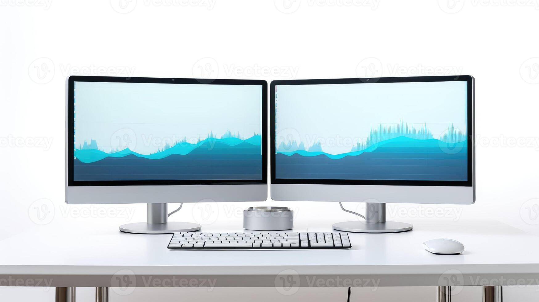 setup computer monitor isolated on white photo
