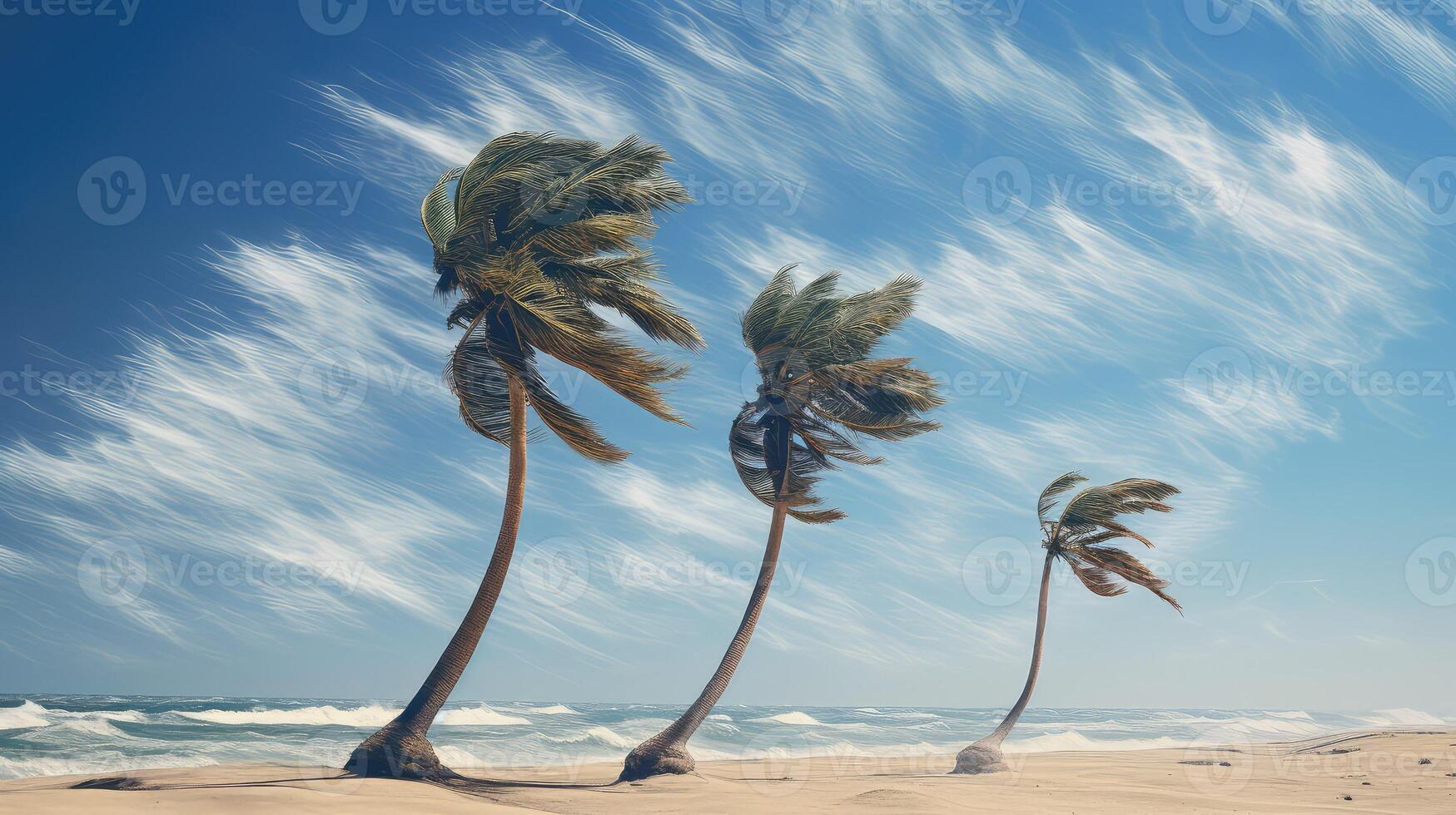 gusts wind palm trees photo