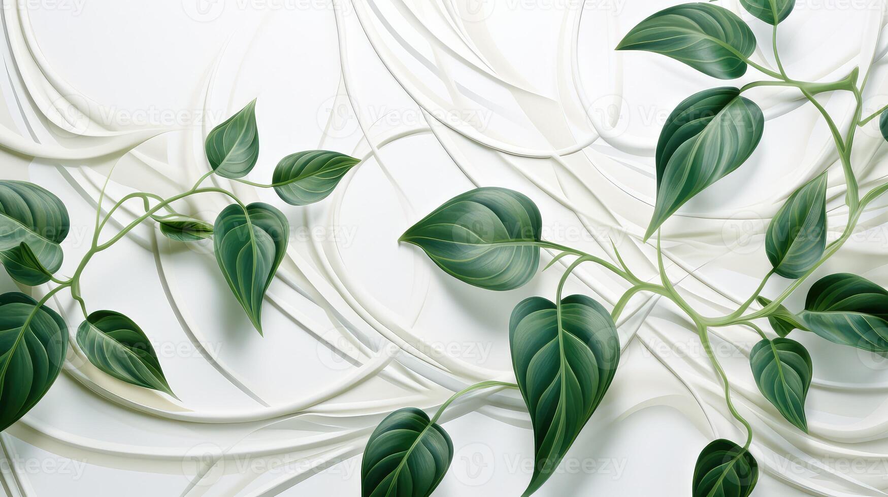 vine jungle plants on white photo