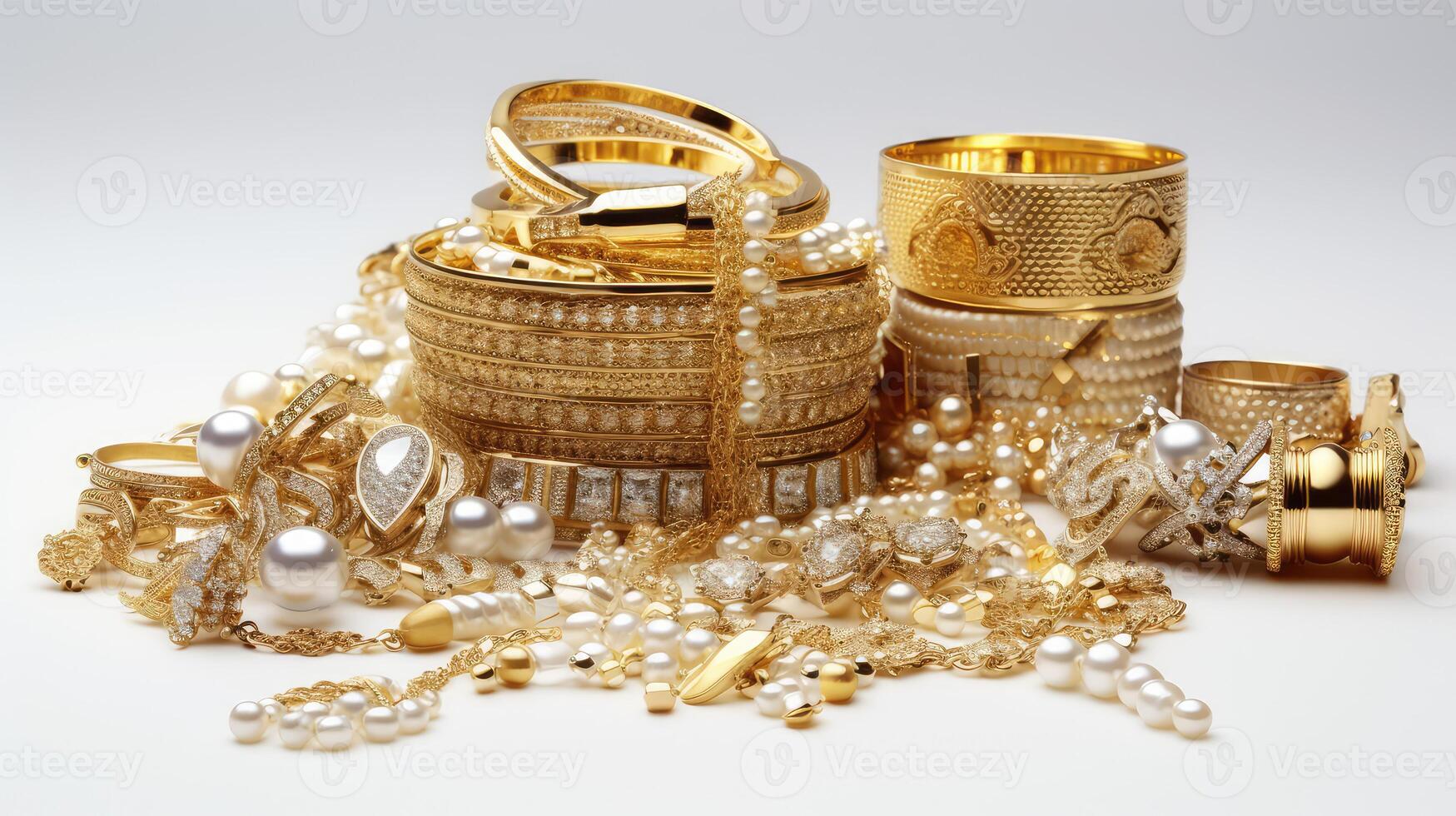 necklaces gold white background photo