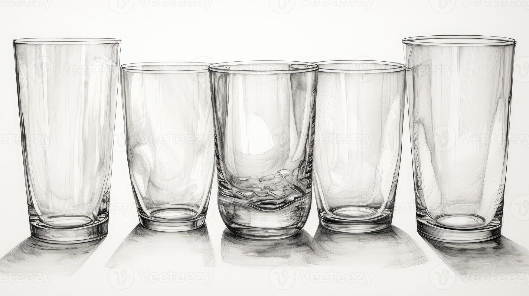 bold drawing of water glass photo
