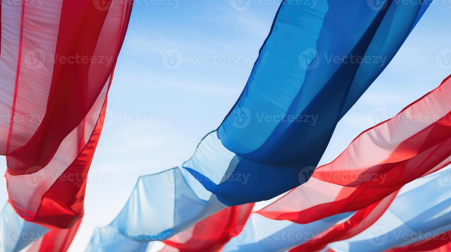fluttering red and blue banner photo