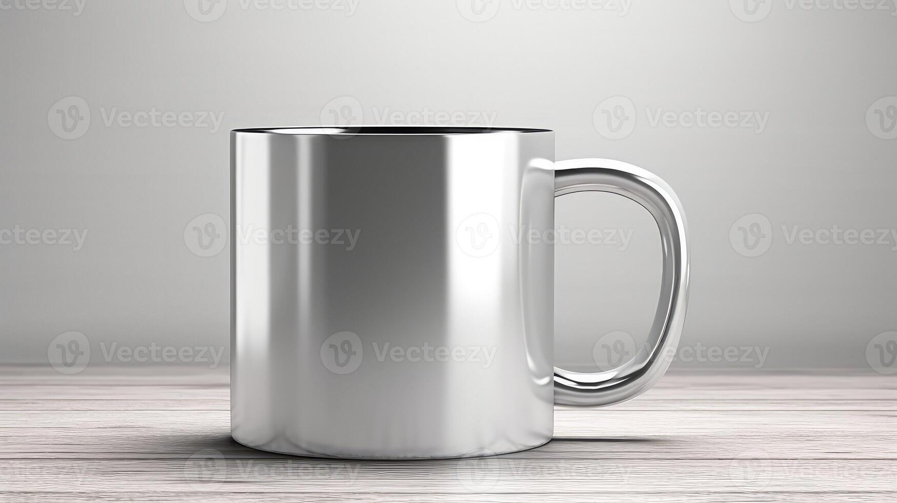 silver coffee mug template photo