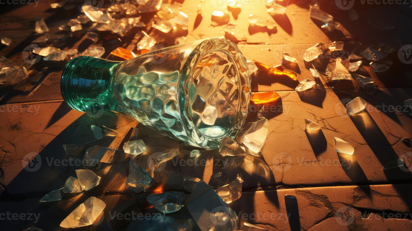 debris broken bottle photo