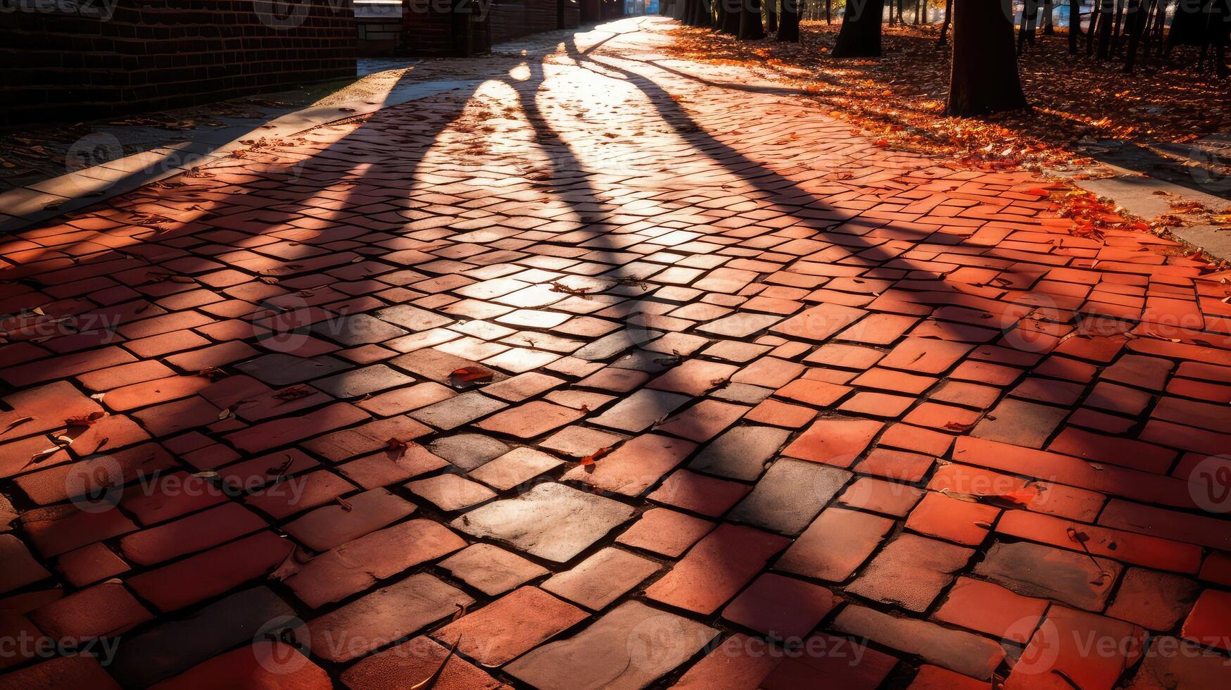trees red brick texture photo
