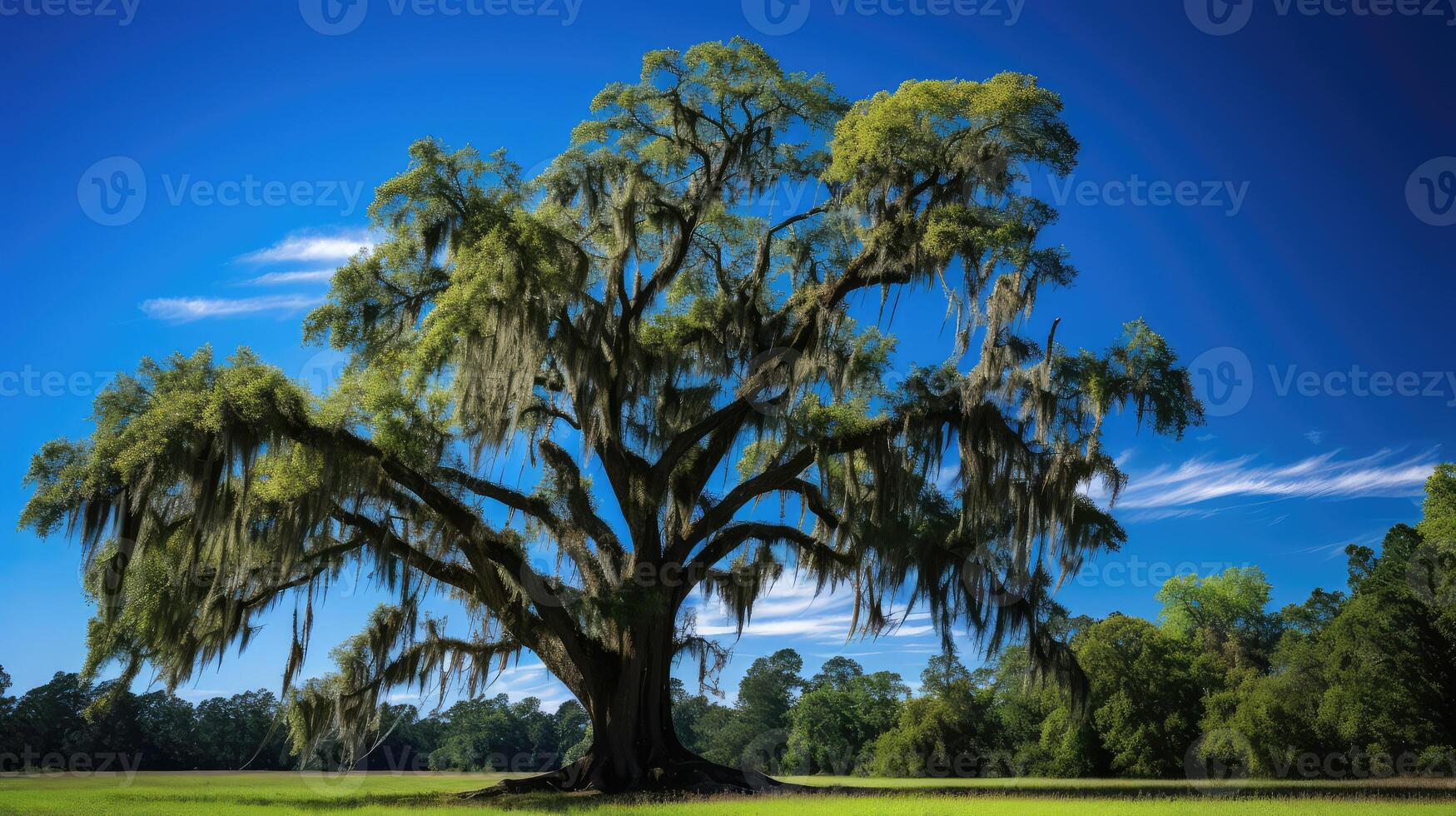 branches tree with spanish moss photo