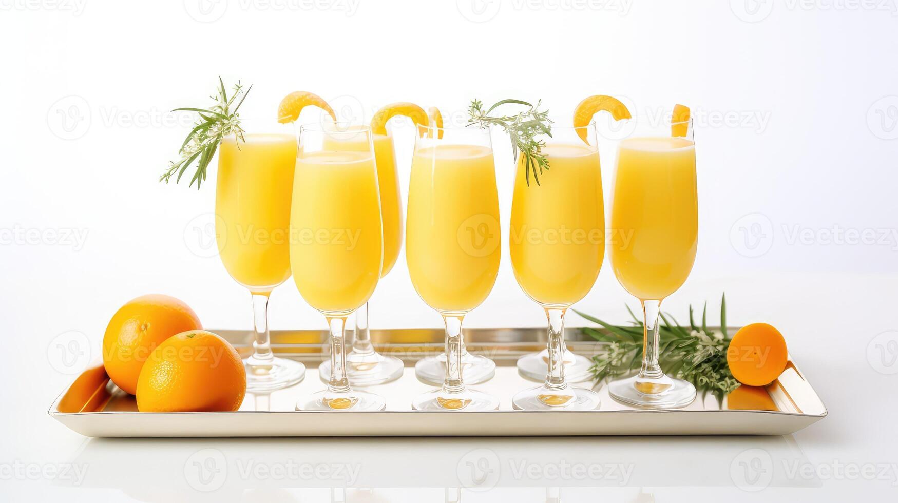 glass mimosa drink white background photo