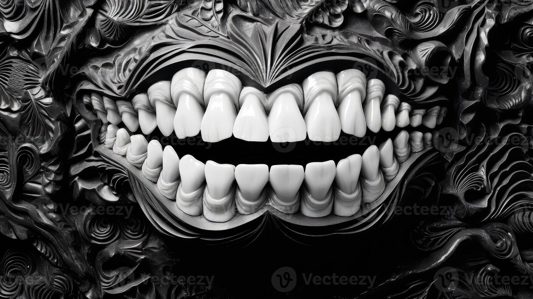 ornate black and white damask photo