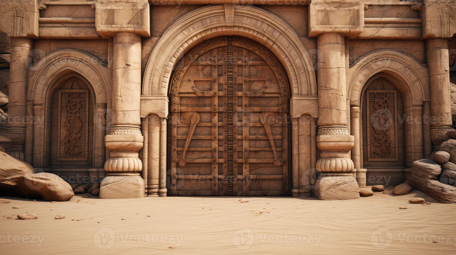stone arabic door photo
