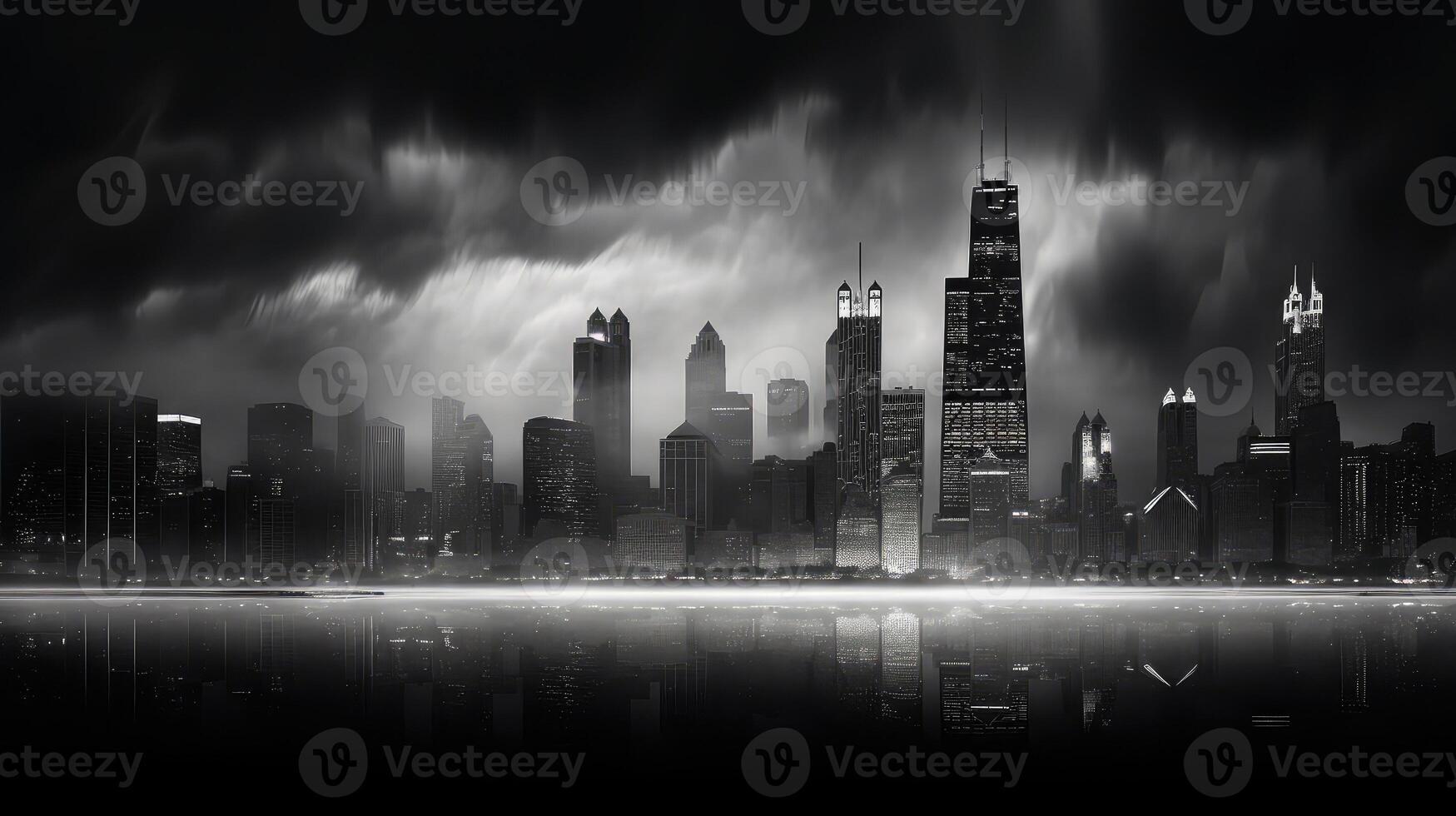 skyline white and black abstract background photo