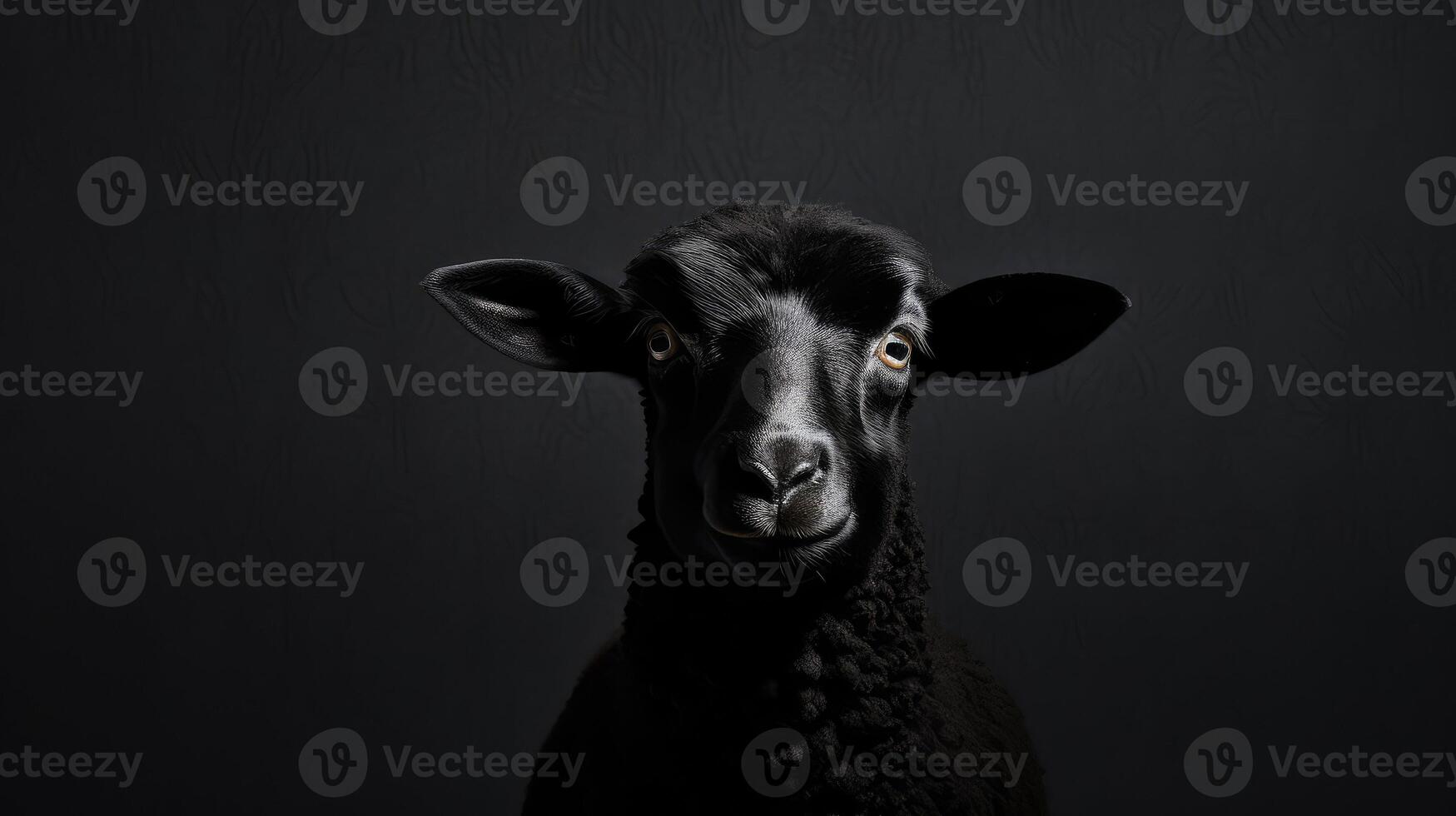 glossy sheep black and white photo